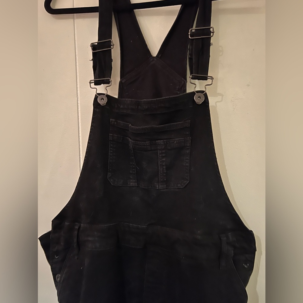 Torrid Black Denim Overalls (straight leg, ankle cut)